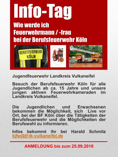 Flyer Info-Tag Berufsfeuerwehr Köln